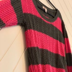 Striped pink & Grey sweater